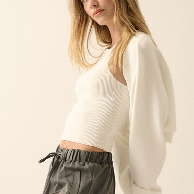 Cropped cocoon cardigan