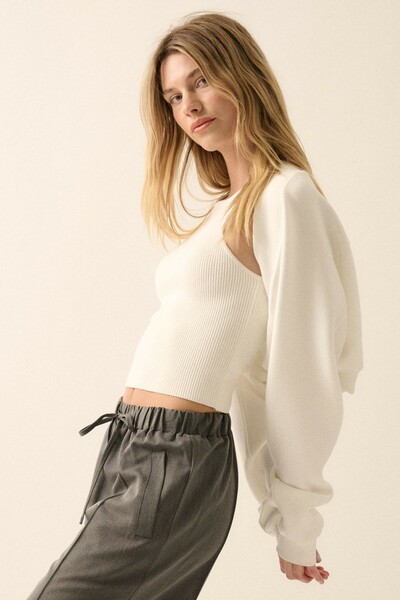 Cropped Cocoon Cardigan