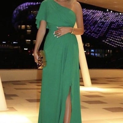 Chiffon one shoulder bridesmaid dresses for boho weddings prom dress, pd230312