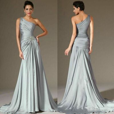 Elegant Mother of the Bride/Groom Dress Grey Lace Evening Formal Prom Dress