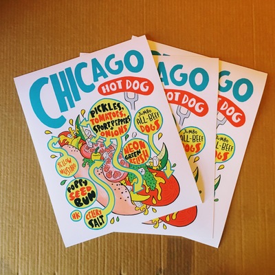 Classic chicago hot dog print 