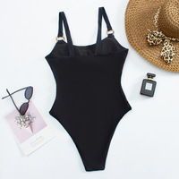 New sexy one-piece swimsuit solid color bikini for women - Thumbnail 3