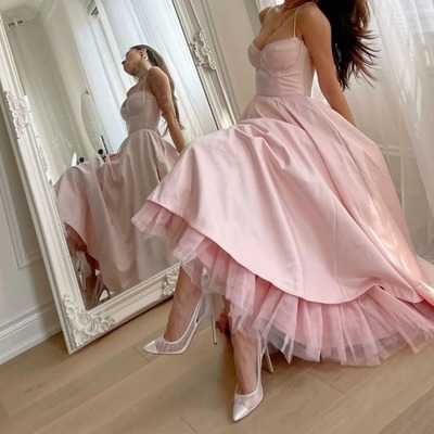 A line pink prom dresses, pink formal evening dresses, pd230321 - Thumbnail 5