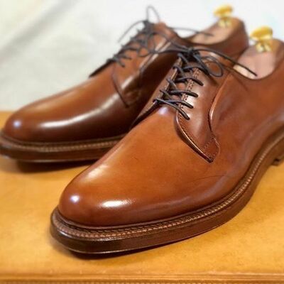 Handmade decent choice brown derby formal lace up shoes for men's