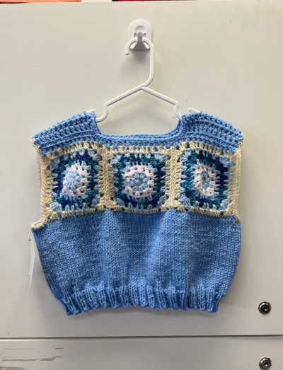 Crocheted Blue Vest