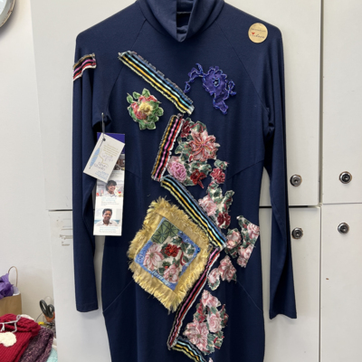 Upcycled turtleneck dress