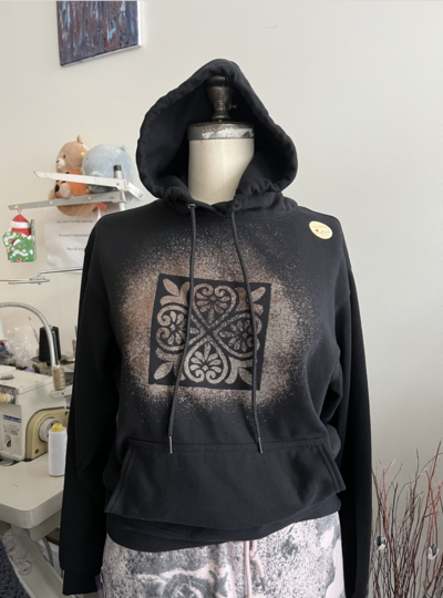 Black Screenprinted Hoodie