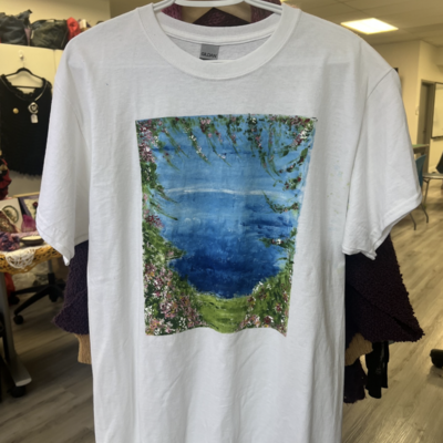 Hand-painted graphic t-shirt