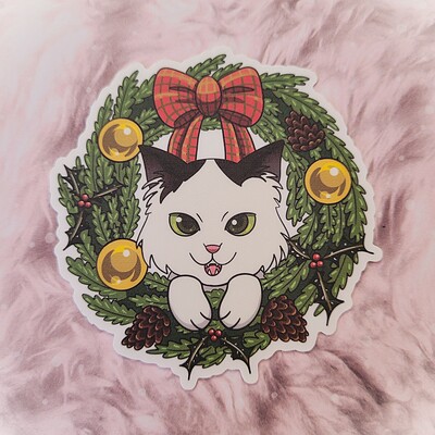 Wooly wreath vinyl sticker
