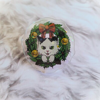 Wooly Wreath Acrylic Pin