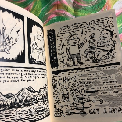 Zodiac layoff spiral comics zine