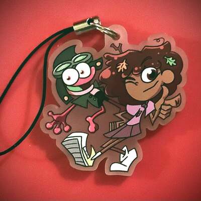 Amphibia anne and sprig 1.5'' frosted acrylic charm