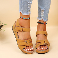 Women Summer PU Ankle Strap Buckle Flat Sandals - Thumbnail 2
