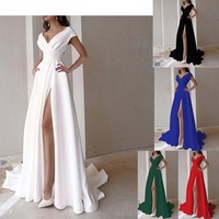  Fashion Elegan Long Dress Sleeveless Waist Split Skirt Evening Dress
 - Thumbnail 5