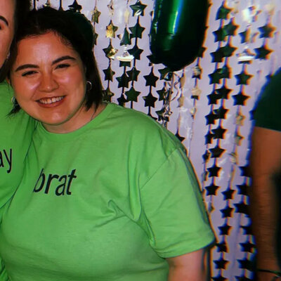 Unisex Brat T Shirt in Neon Green