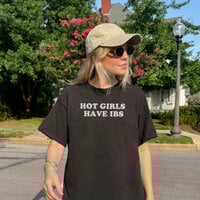 Hot Girl Have ibs T Shirt Black - Thumbnail 1