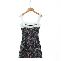 Rose Print Lace Slip Dress - Thumbnail 1