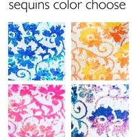 Mermaid Pretty Pink V Neck Sequin Lace Prom Dress, PD230334 - Thumbnail 2