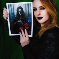 Norse Viking goddess Hel Gothic dark Art Print, Gothic Home Decor, Viking Art Print - Thumbnail 1