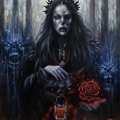 Norse viking goddess hel gothic dark art print, gothic home decor, viking art print