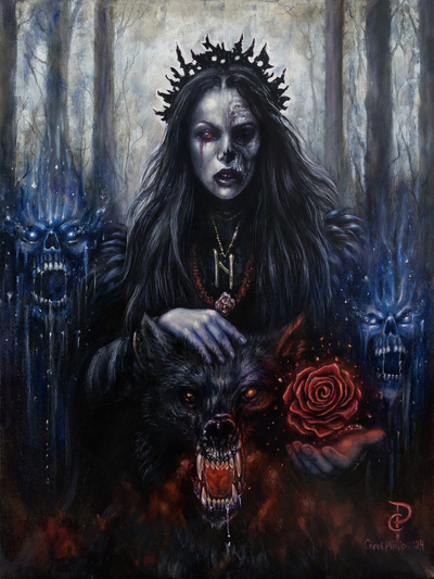 Norse Viking goddess Hel Gothic dark Art Print, Gothic Home Decor, Viking Art Print