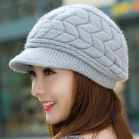 Autumn and Winter Warm Knitted Wool Hat Fashion Versatile Hat for Women - Thumbnail 3