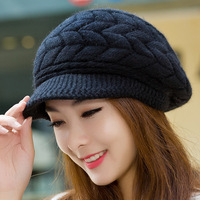 Autumn and Winter Warm Knitted Wool Hat Fashion Versatile Hat for Women - Thumbnail 4