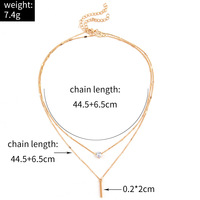 Personalized and fashionable double-layer stacked droplet shaped small diamond long tassel pendant necklace - Thumbnail 3