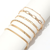 Bohemian Minimalist  Metal Chain Women's Set Multi layer Chain Simple Bracelet - Thumbnail 2
