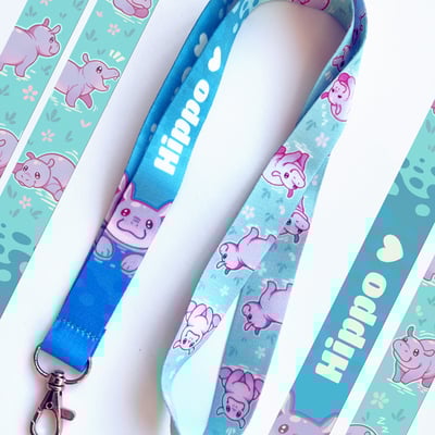Cute hippo lanyard