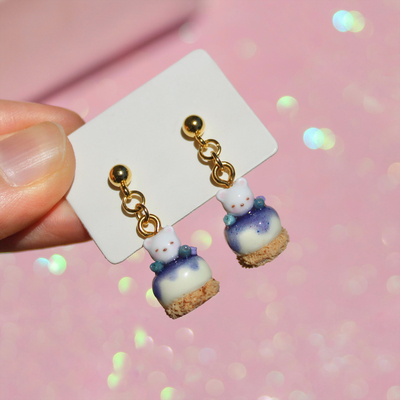 Shiro kuma blueberry cheesecake earrings