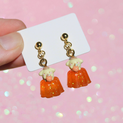 Pompompurin orange jelly earrings 