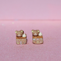 Rilakumma square cake earrings  - Thumbnail 1