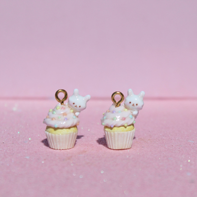 Bunny cupcake earrings