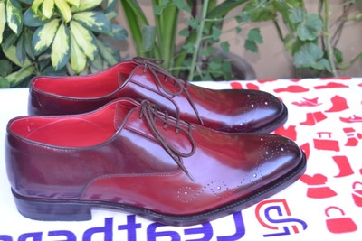 Crafted Leather New Men Burgundy Calf Oxford Dress Shoes 