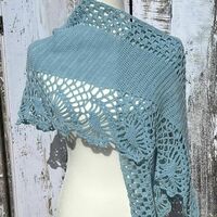Oswin Shawl in Robin's Egg, Stole, Scarf - Thumbnail 3