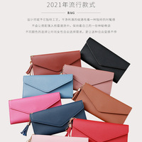 Fashion Leather Long Wallet Heart-shaped Tassel Buckle Moeny Purse Wallet - Thumbnail 3