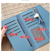 Fashion Leather Long Wallet Heart-shaped Tassel Buckle Moeny Purse Wallet - Thumbnail 4