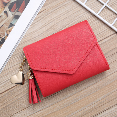  women's tassel wallet short wallet card bag women's coin purse