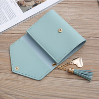 Women's tassel wallet short wallet card bag women's coin purse - Thumbnail 4