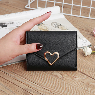 New Fashionable PU Mini Wallet for Women  Heart shaped Short Mini Wallet, Women's Wallet