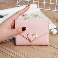 New Fashionable PU Mini Wallet for Women  Heart shaped Short Mini Wallet, Women's Wallet - Thumbnail 1