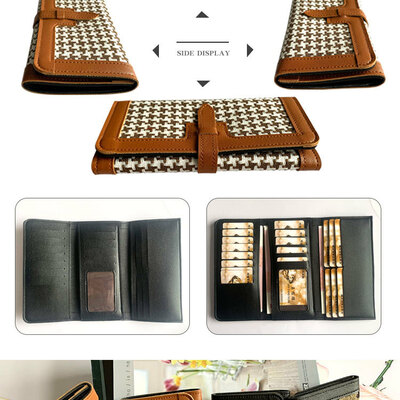 New fashionable long wallet with multiple card slots embroidered creative simple hand-held card bag