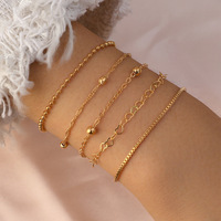 5Pcs/Set Vintage Punk Twist Chain Bracelets Set for Women Fashion Jewelry Gifts - Thumbnail 1
