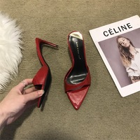 New Slim heeled open toed slippers for women - Thumbnail 1