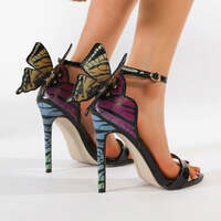3D Bow Chic Color-blocked Stiletto Sandals - Thumbnail 2