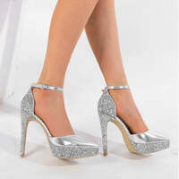 Elegant Hollow Sparkling Sequins for Women Single Shoes - Thumbnail 2