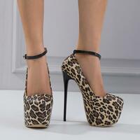 Chic Elegance Sleek Leopard Print High Heel Shoes - Thumbnail 2
