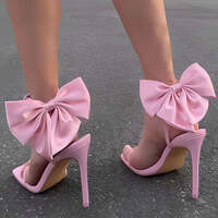 Chic Butterfly Bow Thin High Heel One-Strap Sandals - Thumbnail 3