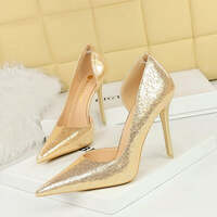 Chic Pointed Toe Side Cutout Ultra High Heels Shoes - Thumbnail 3